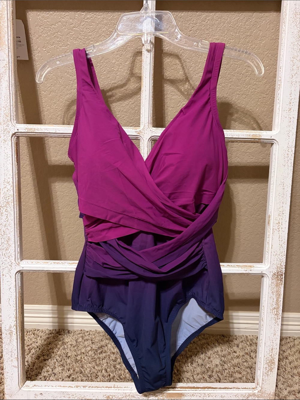 Land’s End -Women Gradient One-Piece Swimsuit in Magenta and Deep Purple